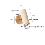 LED Wall Sconce Yellow Travertine Stone Wood Nordic Modern Rotate Bedside Lamp