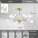 Afralia™ Nordic G4 LED Chandelier: Modern Branch Pendant Light, Gold/Black, Art Decor Lighting