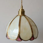 Tiffany Glass LED Wall Sconce Handcrafted Lamp, Pull Chain Switch