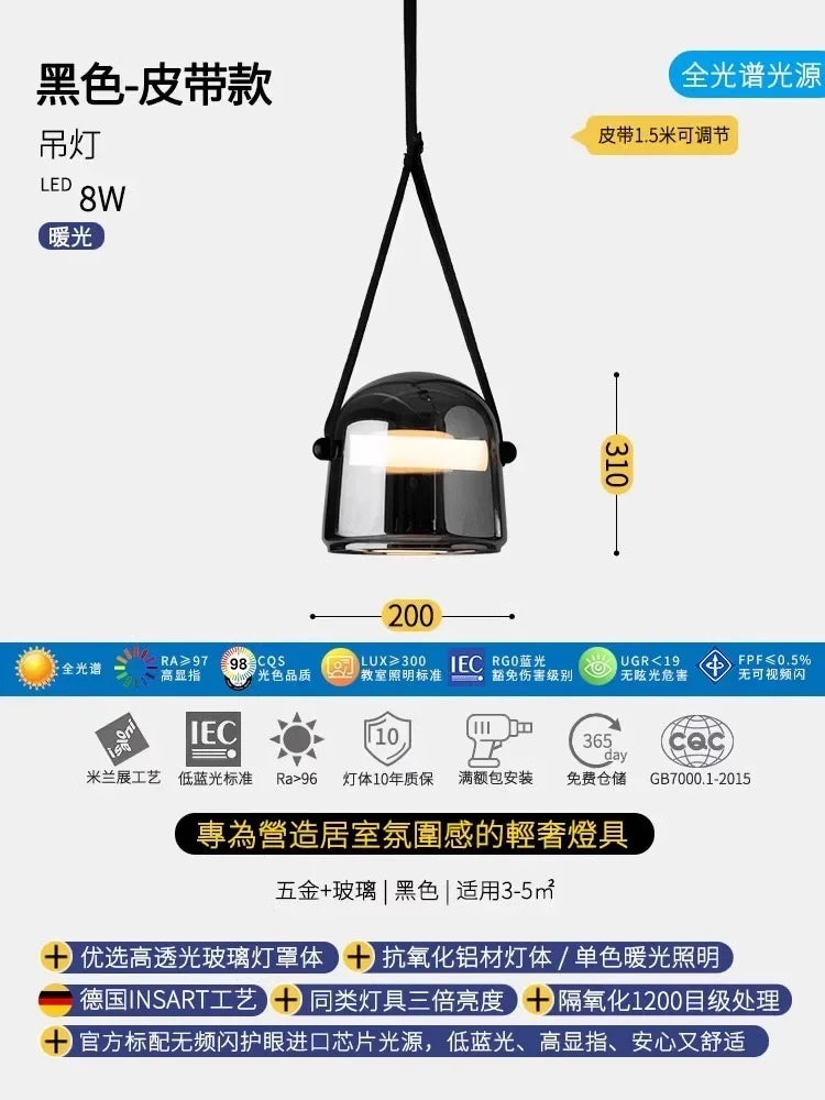 Glass Pendant Lights Modern Designer LED Indoor Lighting for Bedroom Living Room