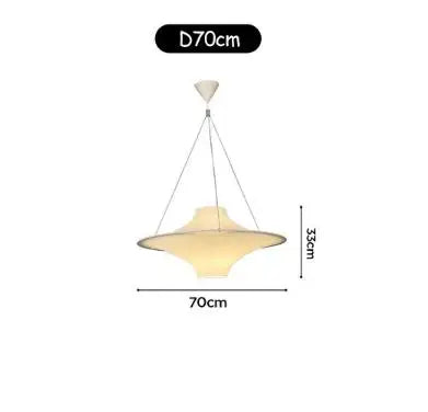 UFO Chandelier Cream LED Pendant Light Acrylic Saucer Lamp for Home Decor