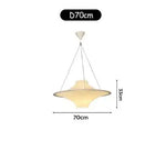 UFO Chandelier Cream LED Pendant Light Acrylic Saucer Lamp for Home Decor
