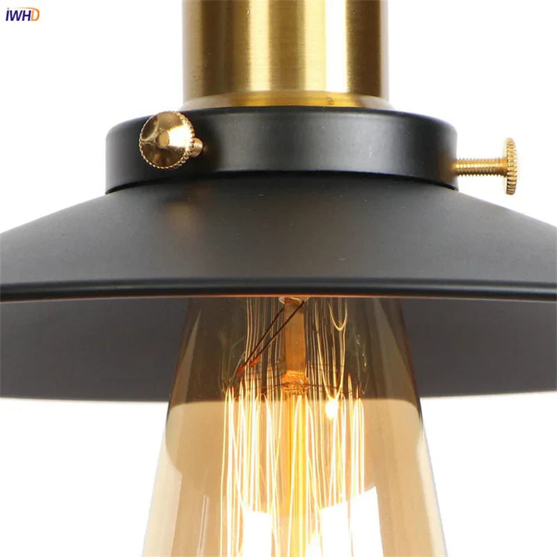 Afralia™ Gold Industrial LED Wall Lamp for Loft Stair, Coffee Bar, Bedroom