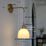 Smoke Gray Glass LED Wall Light Fixture Minimalist Pull Chain Switch Bedside Lamp