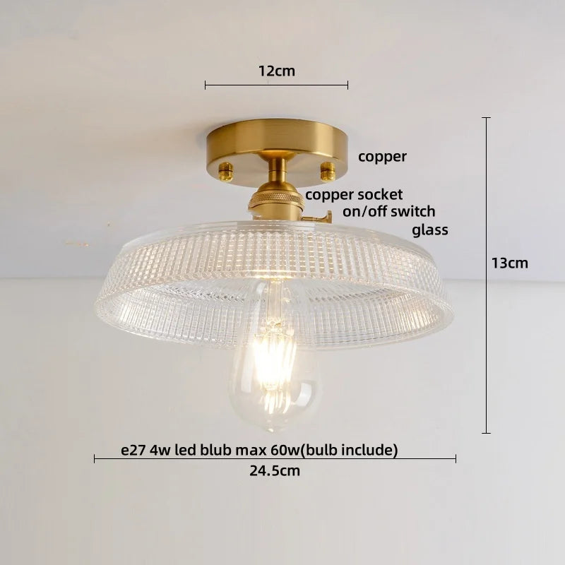 White Glass Ceiling Lamp LED Modern Nordic Kitchen Light