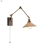 Rotatable 2-Swing Arm Walnut Wood LED Wall Lamp for Living Room & Cafe
