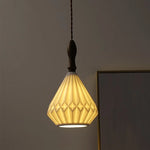 Ceramic Wood Pendant Light - Nordic Modern LED Hanging Lamp for Home Decor