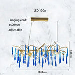 Art Deco Blue Queen Crystal Chandelier for Living Room