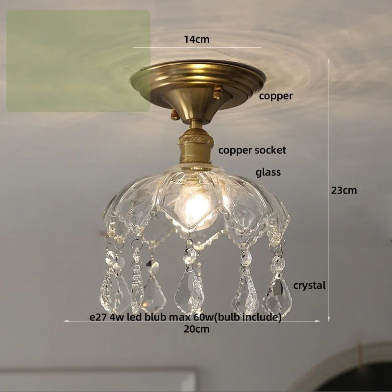 Luxury Crystal Glass LED Ceiling Light for Home Decor
