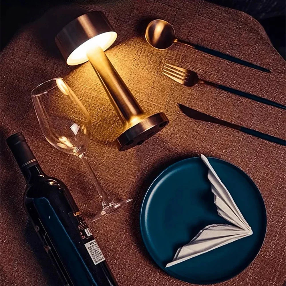 Retro Metal Touch Table Lamp for Bar Coffee Restaurant Light Desk LED Night Bedroom Decor