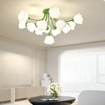 White Flower Ceiling Light: Modern, Chic, Ideal for Living Room, Bedroom, Dining Room