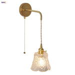 Glass Clear LED Wall Light Fixture, Modern Copper Wall Lamp