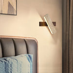 Afralia™ Nordic LED Wall Lamp Wood Yellow Travertine Mirror Light