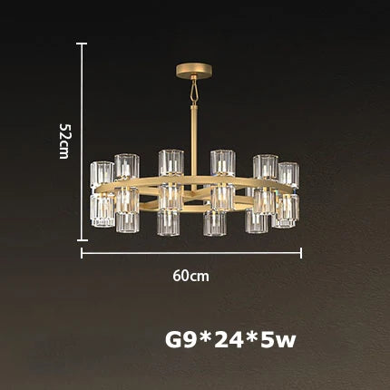 Crystal Black Gold Luxury LED Hanging Pendant Light for Living Room