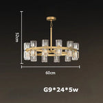 Crystal Black Gold Luxury LED Hanging Pendant Light for Living Room