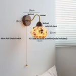 Shell Glass LED Wall Light Tiffany Style Bedside Lamp
