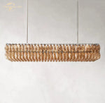 Chiara Smoke Glass Linear Chandelier for Dining & Living Room