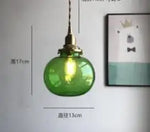 Blue Glass Pendant Lights for Bedroom Dinning Living Room