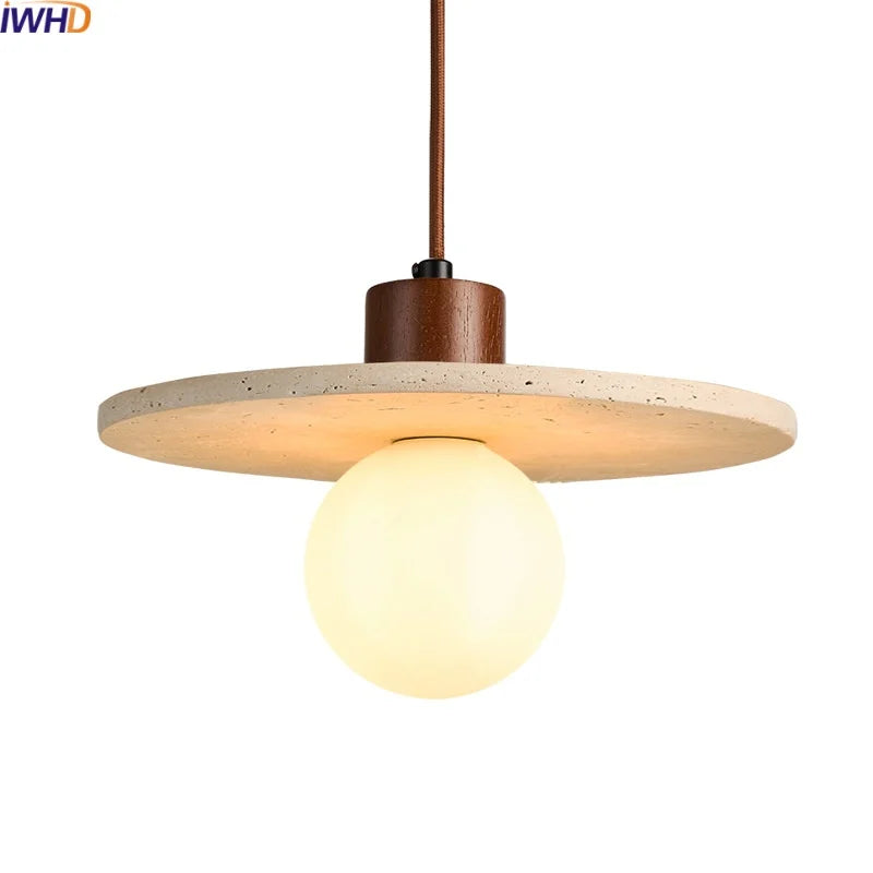Yellow Cave Stone LED Pendant Lamp Modern Hanging Light Fixtures