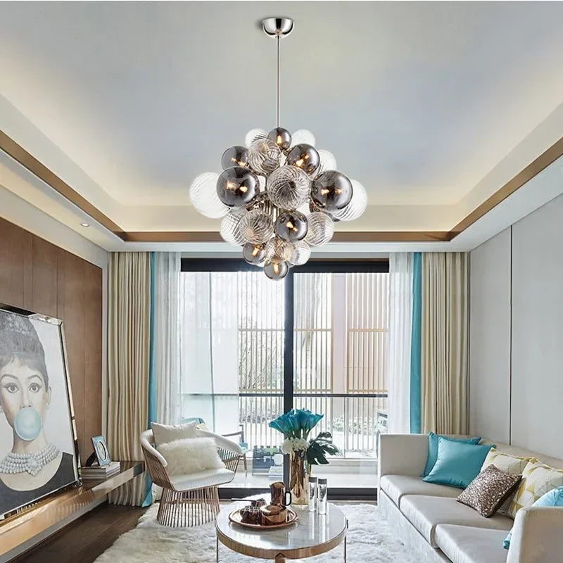 Bubble Glass Ceiling Chandelier Pendant for Living Room Bedroom