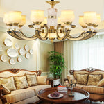 Copper Jade Pendant Lamp: Modern Chinese Style Dining Room Decor for Villas