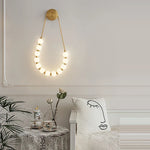 Black Gold LED Her Necklace Wall Lamp Sconce for Bedroom & Corridor