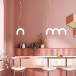 Blue Metal Arch Chandelier Pendant Light - Modern Design for Home Décor