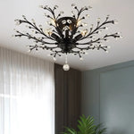 Crystal Tree Chandelier Ceiling Light for Bedroom with LED E14 Bulbs