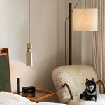 Afralia™ LED Pendant Lamp Mid Century Modern Decor Yellow Travertine Wood Hanglamp