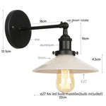 White Glass LED Wall Light Sconce Vintage Bedroom Lamp Industrial Wall Lights