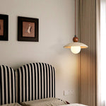 Yellow Travertine Glass LED Pendant Lights for Dining and Living Room