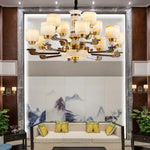 Luxury Zinc Alloy Jade Chandelier for Living Room, Villa, and Restaurant