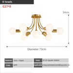 Postmodern Glass Ball Ceiling Lamp Luxury Nordic Interior Dining Room Lighting