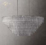 Sirene Glass Oval LED Chandelier for Living Room Hotel Farmhouse