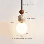 Afralia™ Yellow Travertine LED Pendant Lamp for Modern Living Room Decor