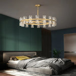 Crystal Black Gold Luxury LED Hanging Pendant Light for Living Room