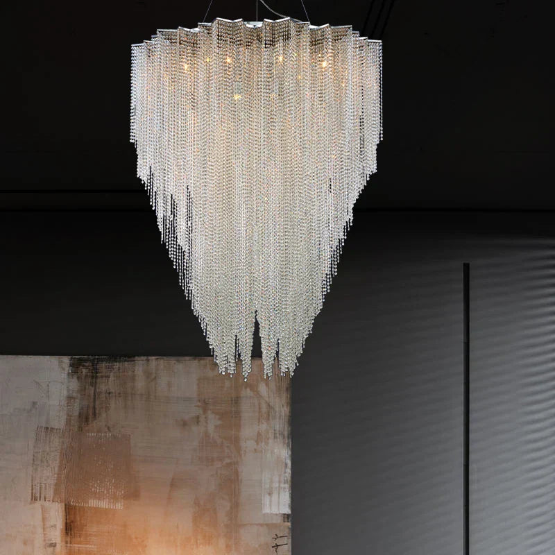 Crystal Tassel Pendant Light: Italian Postmodern Luxury for Bedroom & Restaurant
