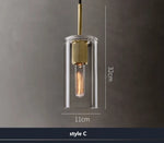 Clear Glass LED Pendant Light Gold Metal ChandelierMarshalAsLED Hanging Lamp