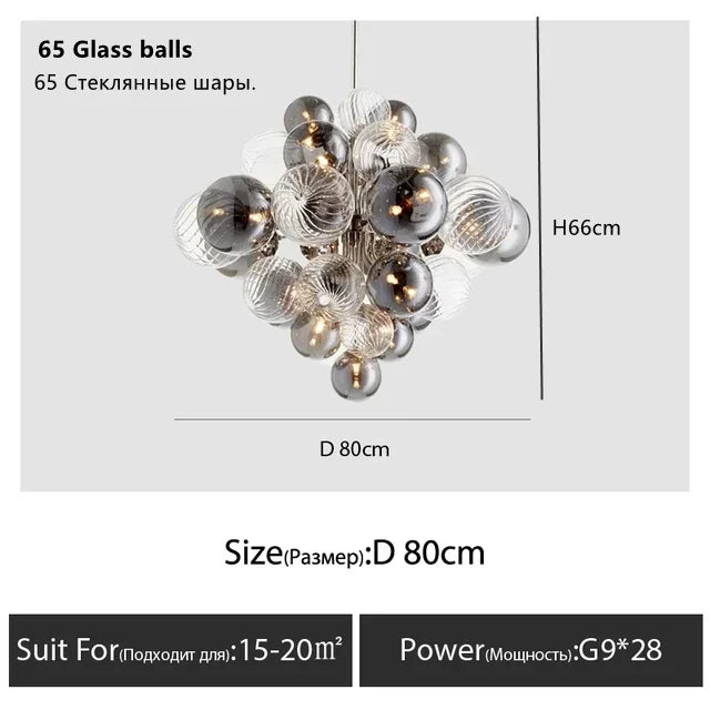 Bubble Glass Ceiling Chandelier Pendant for Living Room Bedroom