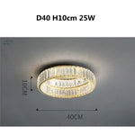 Gold Steel LED Dimmable Ceiling Lights Luxury Crystal Fixture
