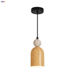 Yellow Iron LED Pendant Lamp Yellow Travertine Stone Ball in Wabi Sabi Style