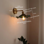 LED Glass Copper Wall Sconce Pull Chain Switch Lamp for Bedroom Living Room