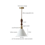 Ceramic Wood LED Pendant Light Fixtures for Bar, Bedroom, Living Room