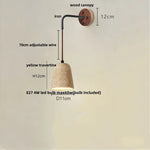 Yellow Travertine LED Wall Sconce with Pull Chain Switch