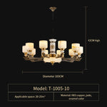 Luxury Zinc Alloy Jade Chandelier for Living Room, Villa, and Restaurant