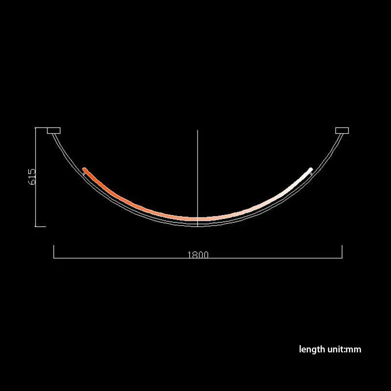 Long Curve Ceiling Chandelier for Modern Living Room and Villa Decor