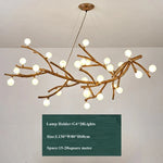 Retro LED Chandelier Living Room Study Bedroom Art Brown Pendant Light