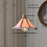 Tiffany Style Copper LED Pendant Lights for Dining Room and Balcony