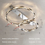 Crystal Chandelier Pendant Light - Dimmable Modern Luxury LED Chrome Luminaria