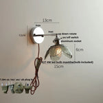 Clear Glass LED Wall Sconce Pull Chain Modern Light Fixtures